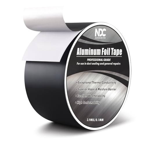 Image of Aluminum Foil Tape, 2.6 inch x 164 Ft, Black | 3.94mil, Heat & UV Resistant, Waterproof for Ductwork Sealing, Dryer Vent, HVAC Air Insulation, Metal Repairs Patching