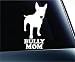Bull Terrier Mom Silhouette Symbol Decal Paw Print Dog Puppy Pet Family Breed Love Car Truck Sticker Window (White)
