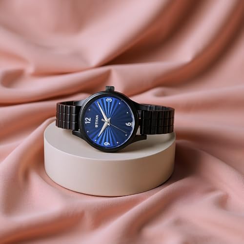 Image of Titan Karishma Workwear Blue Dial Stainless Steel Watch for Women