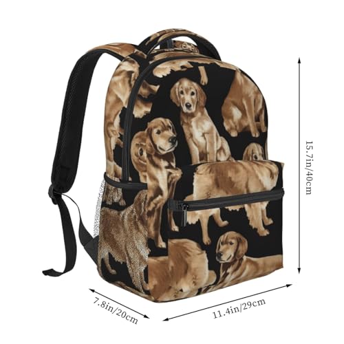 Mochila para laptop EdWal Golden Retrievers impermeable de viaje unisex 2