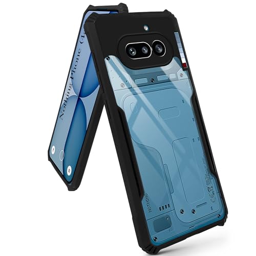 Image of Jkobi Hybrid Back Cover Case for Nothing Phone 4A 5G (Shockproof with Polycarbonate Clear Panel | Professional Black)