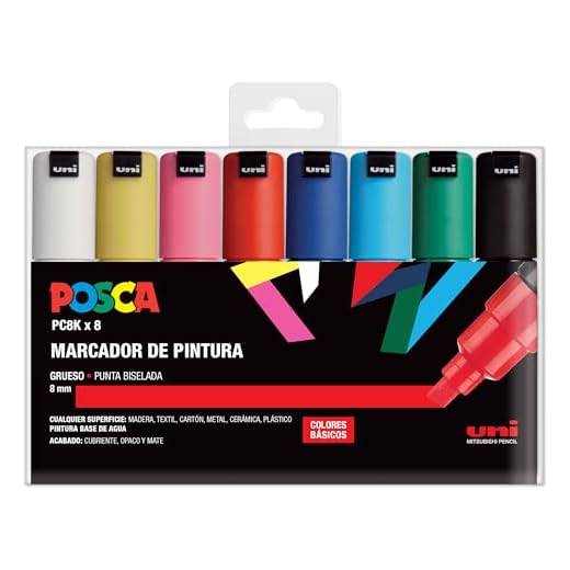 UNI Posca Set PC 8K Basic - Pack 8 rotuladores