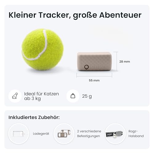 Tractive CAT Mini GPS Tracker für Katzen | Marktführer | Live-Ortung | Positionsverlauf | Gesundheitswarnungen | Aktivitätstracking | Halsband inkludiert | Abo Erforderlich (Braun)