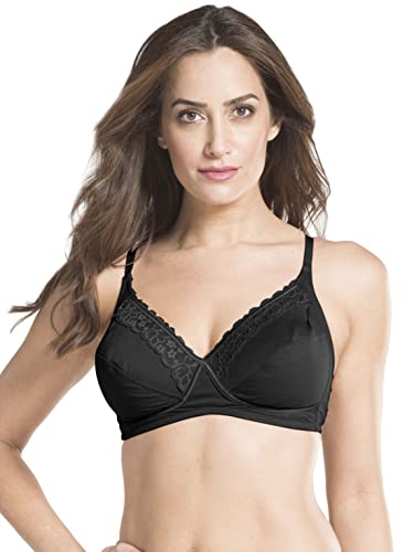 Image of Jockey ES19 Women's Wirefree Non Padded Super Combed Cotton Elastane Stretch Full Coverage Plus Size Bra with Lace Styling and Adjustable Straps
