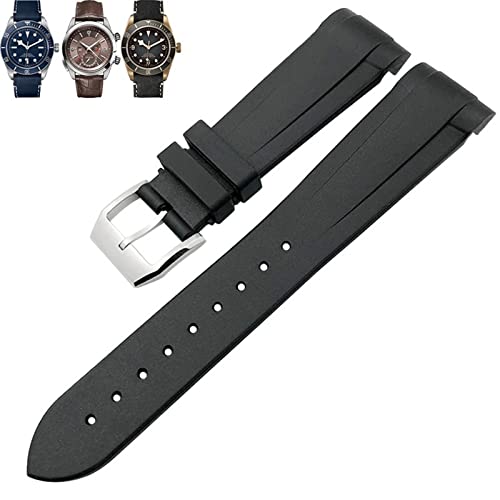 OFWAX �V�R�S�����v�o���h 20mm 22mm �`���[�_�[�u���b�N�x�C 1958 39mm 41mm GMT Pelagos �s��/�܂肽���ݎ��o�b�N�����o�[�X�g���b�v, �u���b�N�s���B, 22mm