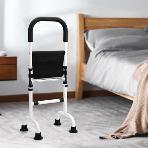 Aufstehhilfe für Senioren, 6-stufig Höhenverstellbare Stehhilfe aus dem Bett mit Rutschfesten Füßen, 300 lbs Tragfähiger Carbonstahl-Rahmen, Aufstehhilfe für Toilette & Sessel