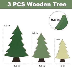 Christmas decorations 3pcs wooden christmas tree sign rustic christmas tree centerpiece for tabletop tiered tray shelf mantel fireplace decor  urban country home decor