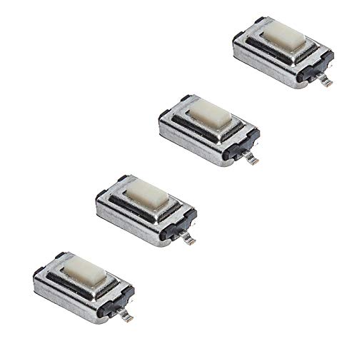 4 Tactile Micro Switches Push Button 6x3.7mm 2 legs white top for remote key fob repair button replacement