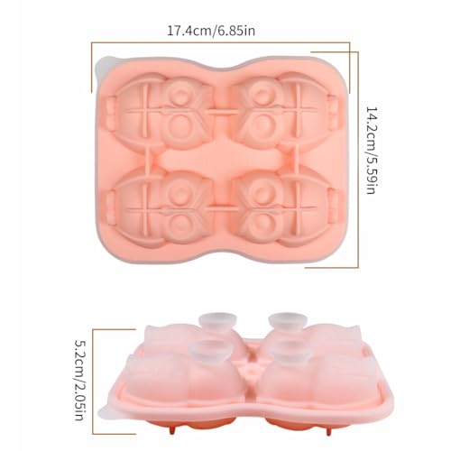 Molde para cubos de hielo 3D de silicona rosa miniatura 5