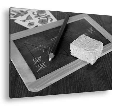 Jeu de cartes traditionnel deyoli 90x60 cm tableau sur toile cadre en bois