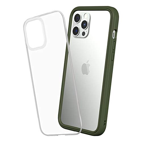 RhinoShield Modular Case Compatible with [iPhone 12 Pro Max] | Mod NX - Customizable Shock Absorbent Heavy Duty Protective Cover - Camo Green
