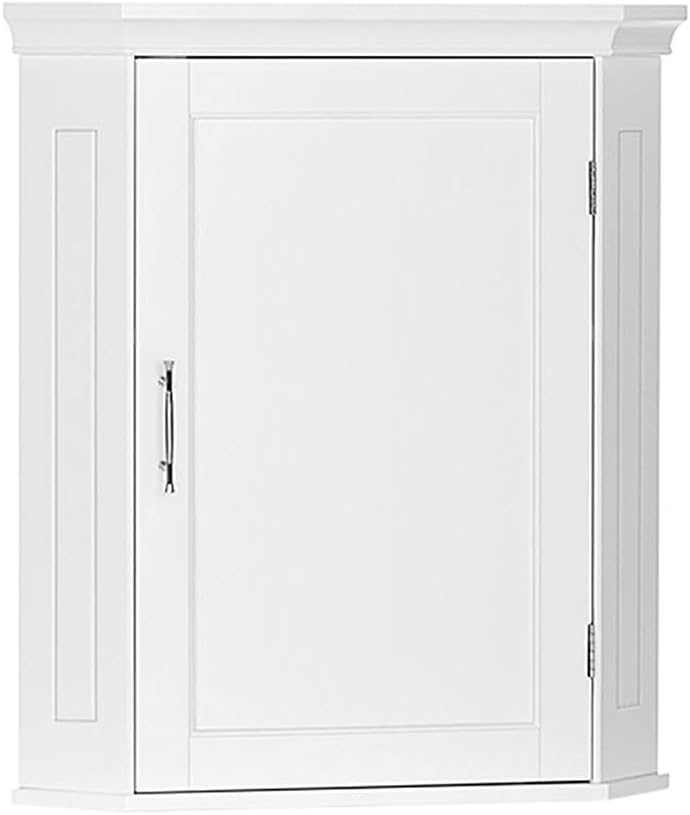 RiverRidge Somerset Corner Storage Wall Cabinet + Two-Door Bathroom Storage, White