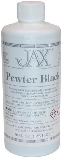 Jax Pewter Black Patina for Solder, Lead, Brass, Copper & More 16oz.