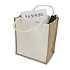 TOPTIE Lot de 6 Sacs fourre-Tout en Toile de Jute avec poignées en Coton, Sacs de Mariage de Demoiselle d'honneur, Sacs d'épicerie réutilisables, Fourre-Tout de Plage #3