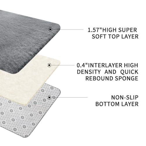 Sour Lemon Rugs Living Room 240x300cm, Grey Area Rugs for Bedroom, Washable Anti Slip Extra Large Shaggy Soft Rug Fluffy Modern Floor Carpets Mat Beside Rugs for Kids Living Room