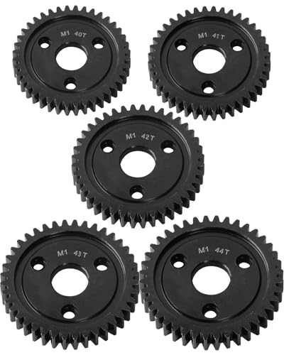 RcarmubWow RC M1 40T 41T 42T 43T 44T Spur Gear Set Upgrades Part for TRAXXA ARRM A LOS1 HPI HOBAO,#45 Steel MOD 1 40T 41T 42T 43T 44T Gear Set,5PCS