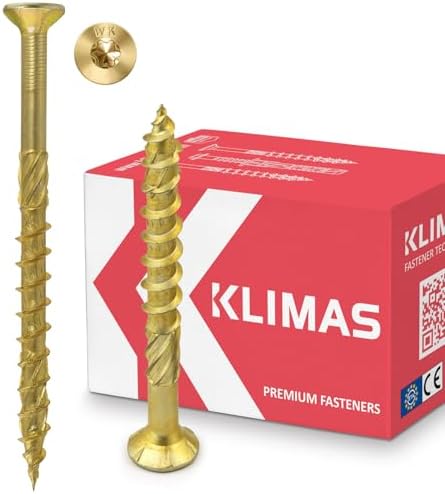 Klimas Wood screws - Torx screws - Countersunk - Multipurpose screws - For roof construction - Self-tapping pornillos - Screw - Parafuso madeira - 4x40 mm 400 pcs KMWHT, WKCS