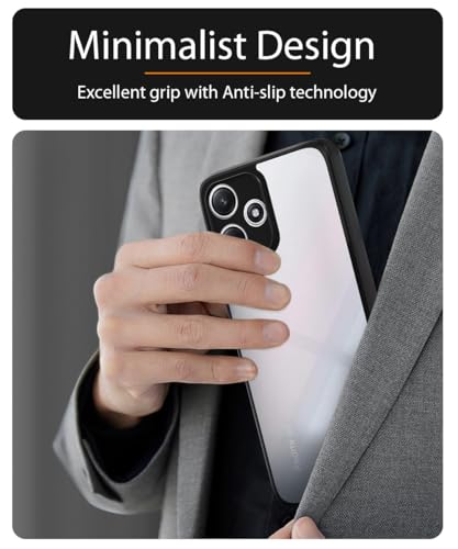 Image of WOW IMAGINE Shockproof Hybrid Back Cover for Mi Redmi 12 5G | Poco M6 Pro 5G | Hard Slim fit Back Case | PC & TPU | Clear Transparent Case - Black
