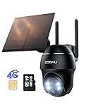 COOAU 4G LTE Cellular Security Camera Outdoor Wireless with SIM Card&64GB Card Storage, 2K 360° PTZ Battery Camera,Solar No WiFi Wireless Outdoor Camera,Motion Detection,No WIFI Security Camera
