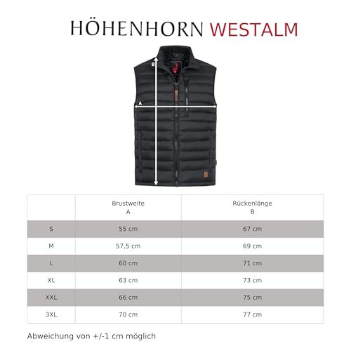 Höhenhorn Westalm Herren Weste Steppjacke Schwarz Gr. L