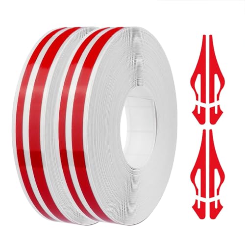 Juttzzei 2PCS Bande Autocollante Voiture, 10mm x 10 M Bande Décorative de Voiture, Prime Vinly Bandes Décoratives Autocollantes pour Voiture, Moto, Bateau et...