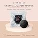 Erborian Charcoal Konjac Facial Sponge - Natural Great for Sensitive, Oily and Acne Prone Skin - Korean Beauty Bath Scrub for Deep Cleansing and Exfoliation - for All Skin Types - Korean Skincare