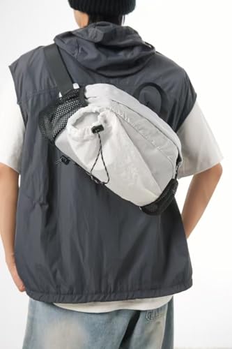 Lightweight Water-Repellent Nylon Chest Pack-Convertible Backpack with Multi-Pocket,Reflective Strip,Unisex for Outdoor Commute (purple)4