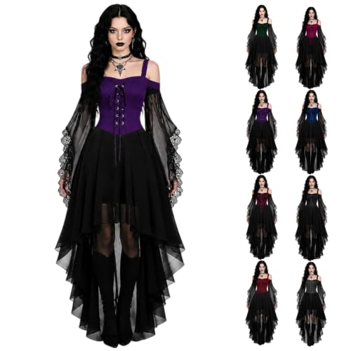 NUOLALDH Renaissance Witch Dress for Halloween and Gothic Costume Events