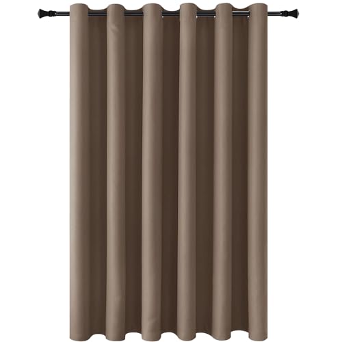 Image of DWCN Total Privacy Room Divider Blackout Curtain - Thermal Curtains for Patio Door, Living Room, Bedroom Partition and Shared Office Space, 1 Grommet Curtain Panel, 8.3ft Wide x 7ft Tall, Khaki