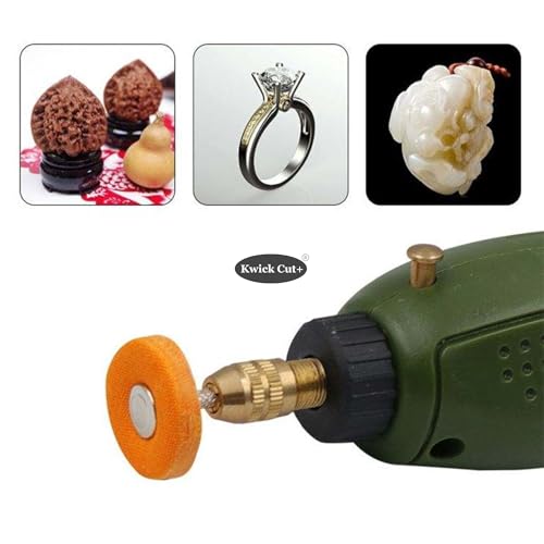 Image of Mini Cotton Buffing Wheel 25mm dia 3mm Shank 5pcs set for Jewelry, Jade, Watch, Glass & Stone Polishing | Cloth Buff Wheel for Rotary Tool, Dremel | DIY & Industrial Grade
