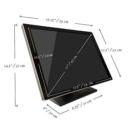 17 Inch Pro Capacitive Led Backlit Multi-Touch Hdmi Monitor, 4:3 Display 1280 X 1024, True Flat Seamless Design Touchscreen, Great For Office, Pos, Retail, Restaurant, Bar, Gym, Warehouse #TOP1