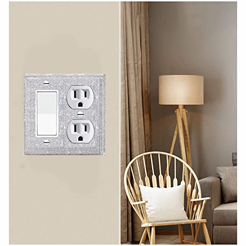 Image of Shiny Silver Rhinestones Outlet Covers Wall Plates Light Switch Cover Plate Decorative Switch Plates And Outlet Covers Bling Wall Plate Covers