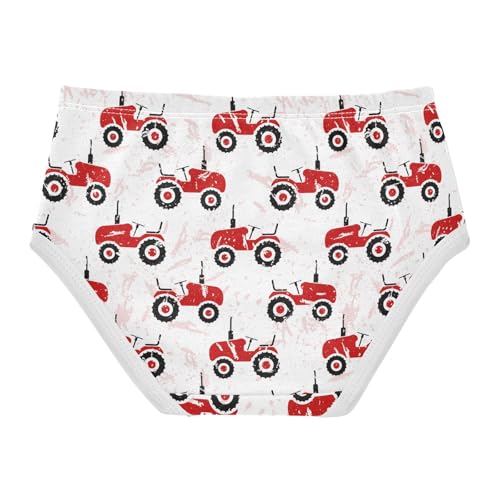 Little Girls' Soft Cotton Underwear Kids Breathable Comfort Old Wheeled Tractors Panties Briefs Toddler2