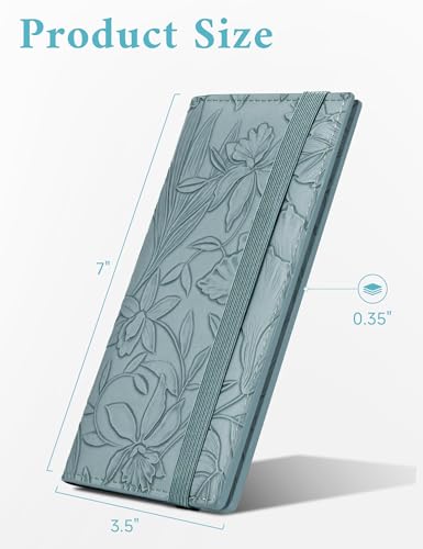 Image of Zreal Checkbook Cover for Men & Women Snakeskin Pattern, Light Blue, 7.0 x 3.5 x 0.35 inches, Minimalist