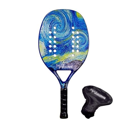 Raqueta de tenis de playa, cara de grano de fibra de carbono, raqueta de tenis de playa con núcleo de espuma EVA con bolsa de transporte, raqueta de tenis de playa liviana, equipo profesional for depo