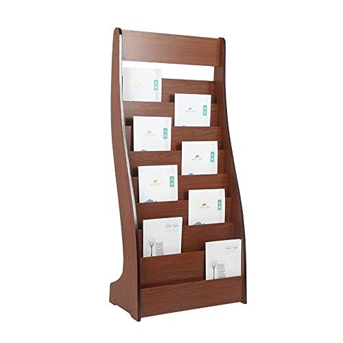 Présentoir à magazines en bois clair pour salon et bureau moderne de librairie