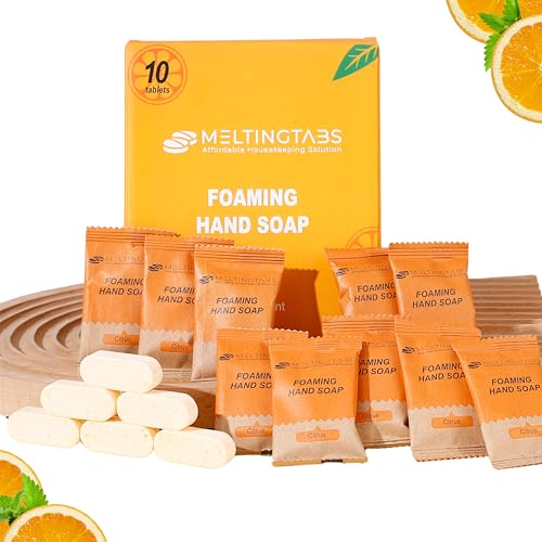MELTINGTABS Foaming Hand Soap Refills Tablets Hand Wash Concentrate Portable 10 Pack Refill Tablet Travel Moisturizing Foam Handwash Handsoap Eco Friendly Product