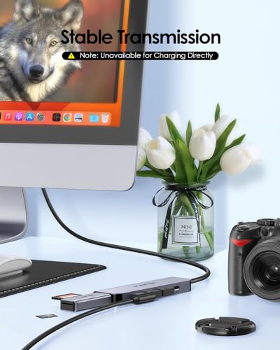 Hub USB 3.0, 4 Porte USB 3.0 Dati & Porta Alimentazione tipo C, Adattatore Multiporta con Cavo Lungo 0.6M, per PC Windows, MacBook, Laptop, Desktop, Altri con Porta USB-A 3.0 (HE32-0.6M) - Hub USB - Immagine 7