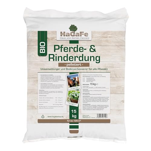 HaGaFe Pferdedung Pferdemist Rinderdung Kuhmist Universaldünger Dünger, 15kg (1x15kg)