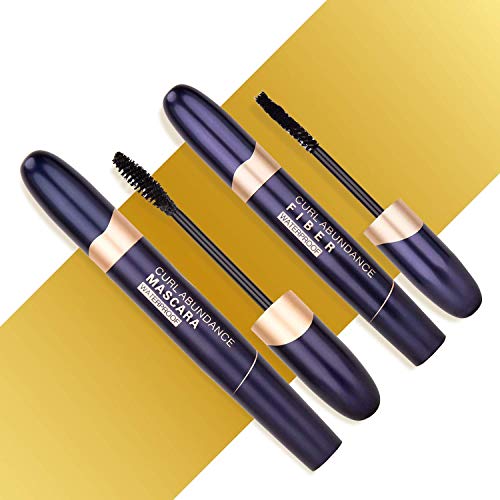 St. Mege 4D Silk Fiber Lash Mascara & Fiber 2-in-1 Set, Best for Thickening and Lengthening, Waterproof and Smudge-Proof and Hypoallergenic - Thicker and Longer Lashes
