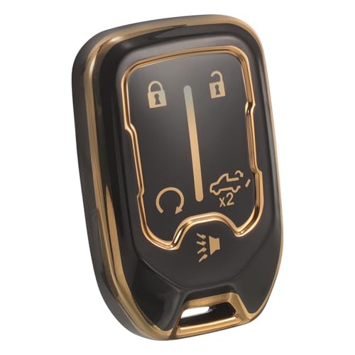 GOOHOCHY Autoschlüssel Hülle Key Fob Cover Schutz Schwarz Kratzfest Passgenau mit Ergonomischem Design für Pickup Truck und Fernbedienung