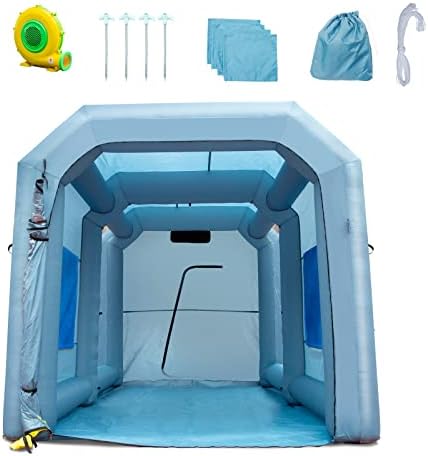 VEVOR Inflatable Paint Booth, 13x10x9ft Inflatable Spray Booth, 950W High Powerful Blower Spray Booth Tent, Car Paint Tent Air Filter System for Car Parking Workstation Motorcycle Garage