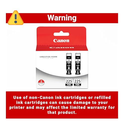 Canon PGI-225 Genuine Black Twin Pack, Compatible with iP4820, MG5220, MG5120, MG6120, MG8120, MX882, iX6520, iP4920, MG5320, MG6220, MG8220, and MX892 Printers - image 4