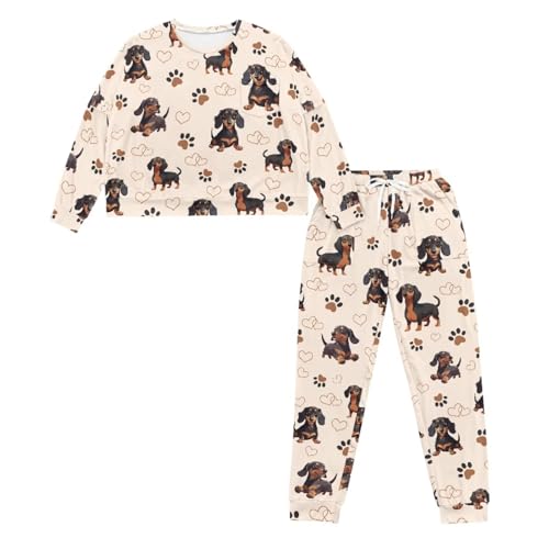 Image of Women's 2 Piece Printed Pajama Set Long Sleeve Sleepwear Set with Long Pants Casual Lounge Sets with Pocket