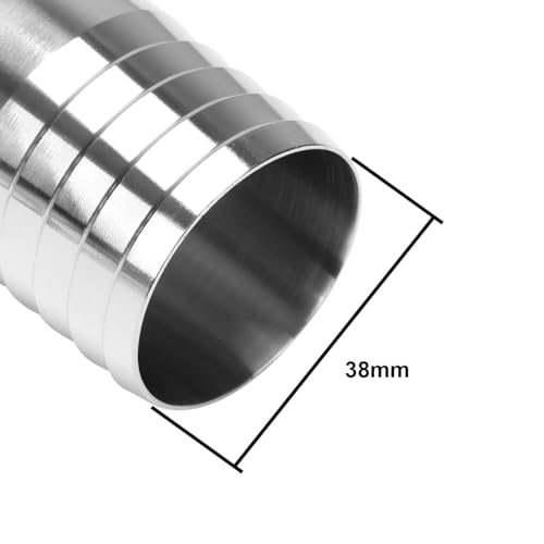 Image of DERNORD Sanitary Hose Barb Pipe Fitting 1.5 inch Tri Clamp (50.5MM Ferrule) 45 Degree Elbow Tube OD 1-1 /2 inch /38MM