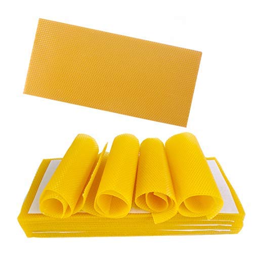 HunterBee - 30 Pack Beeswax Foundation Candle Sheets, Beehive Wax Foundation rite bee hive Cell Frames Accessory,Bee Honey Sheets