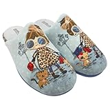 DeValverde - 6081 Zapatillas de Casa Mujer con Muñeca de Compras y Mascotas | Pantuflas, Babuchas, Zapatillas Cuña, Chilenas de Casa Cómodas y Antideslizantes MUJER color: DUCADOS talla: 39