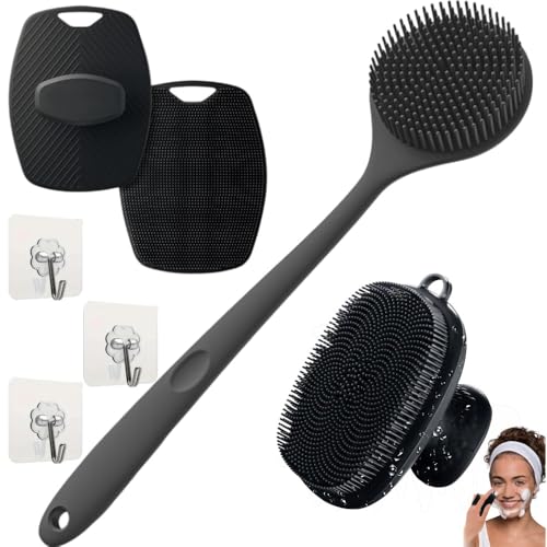 Image of Snika Silicon Brush Combo (l brush+B face brush+black scrubber B Free hook)