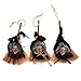 Nuxn 3pcs Hanging Animated Witch on Broomstick Halloween Decoration Witch Broom Doll Horror Hanging Flying Witch Figurine Ornaments for Patio Lawn Garden Party and Holiday Decorations