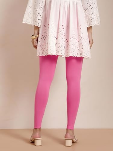 Image of TWIN BIRDS Super Stretchable Cotton Elasthane Fabric Ankle Length Leggings for Women